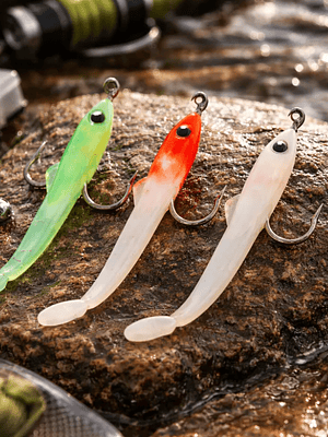 Set 6 Señuelos De Pesca Pulpo Luminoso 8.5cm Con Anzuelo