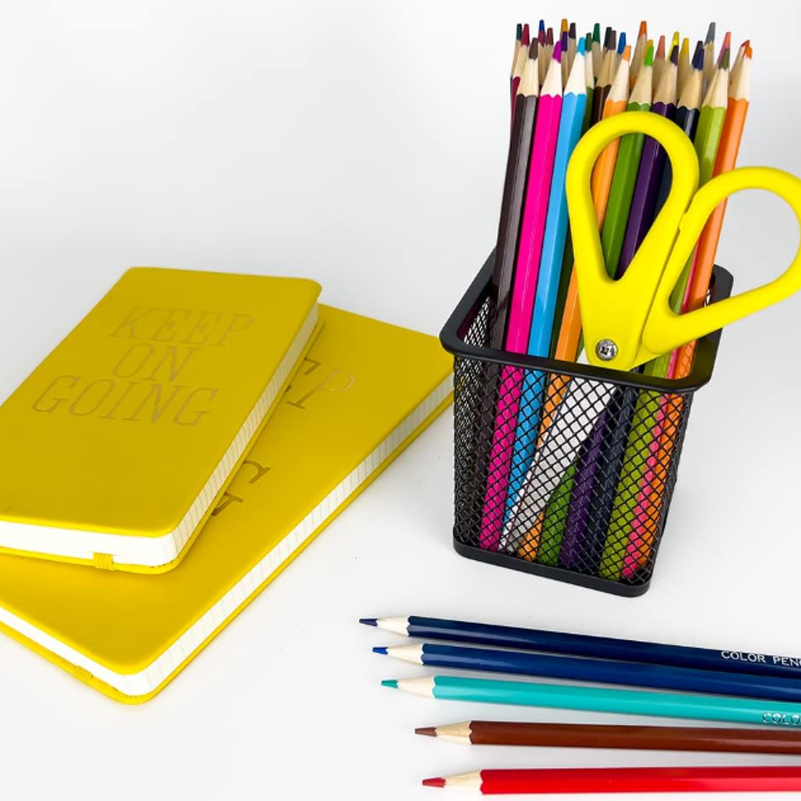 Portalápices Organizador De Escritorio Malla Metálica Negro 4