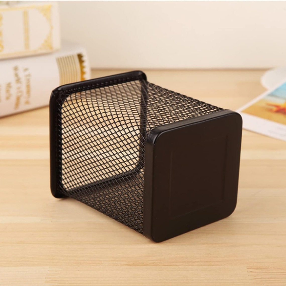 Portalápices Organizador De Escritorio Malla Metálica Negro 5