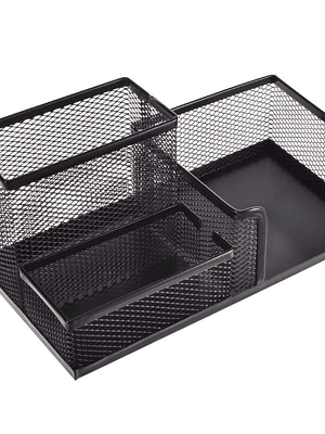 Organizador De Escritorio Metálico Malla 3 Compartimentos