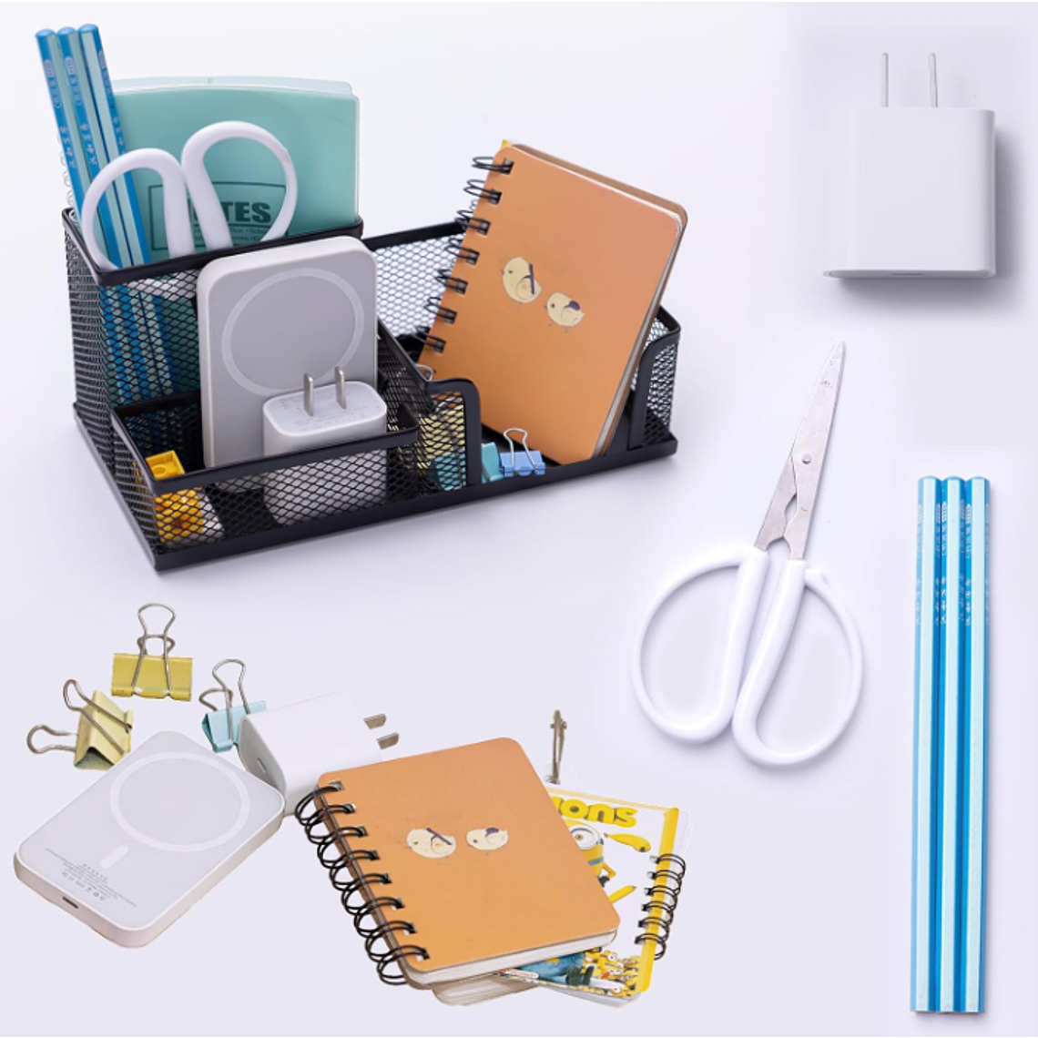 Organizador De Escritorio Metálico Malla 3 Compartimentos 3