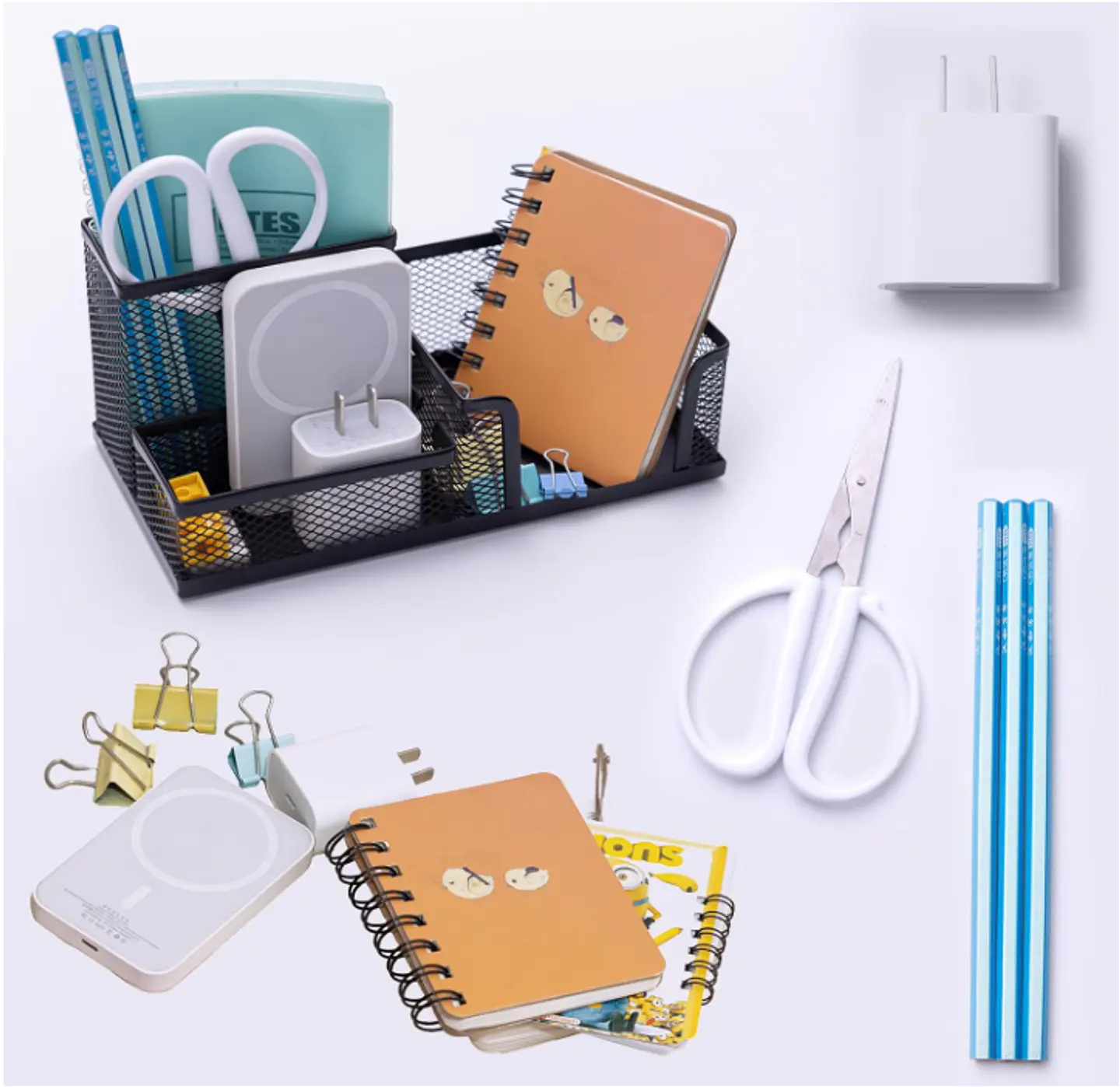 Organizador De Escritorio Metálico Malla 3 Compartimentos 3