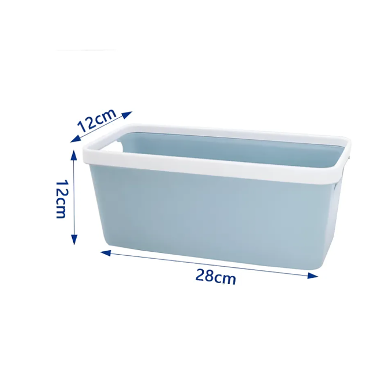 Caja Organizadora Plástica Multiuso Celeste 28x12x12cm 2