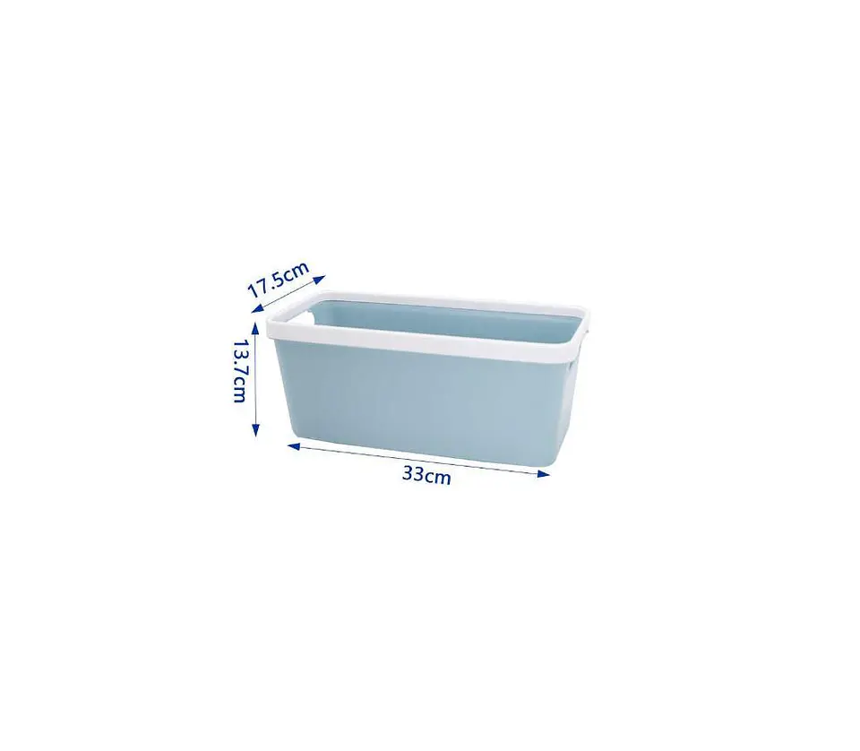 Caja Organizadora Plástica Celeste Con Asas 33x17.5x13.7cm 3
