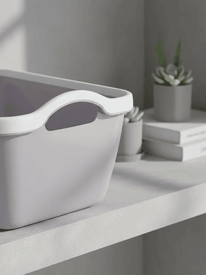 Canasto Organizador Plástico Multiuso Con Asas 21x15x11.5cm