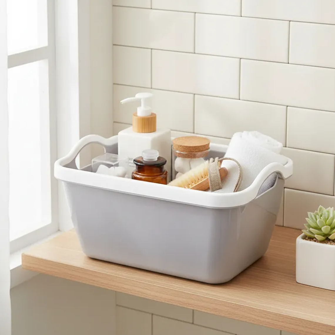 Canasto Organizador Plástico Multiuso Con Asas 21x15x11.5cm 2