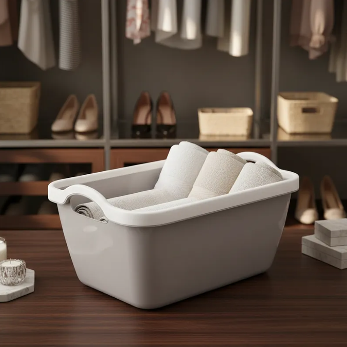 Canasto Organizador Plástico Multiuso Con Asas 21x15x11.5cm 3