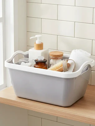 Canasto Organizador Plástico Multiuso Con Asas 28x21x12cm