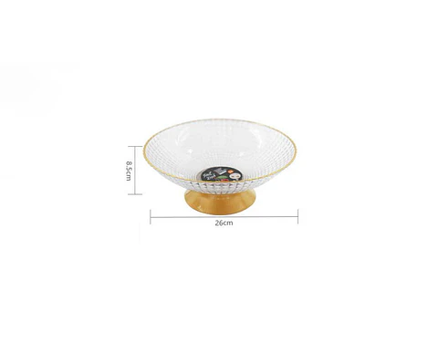 Frutera Centro De Mesa De Plástica Con Base Dorada 26cm