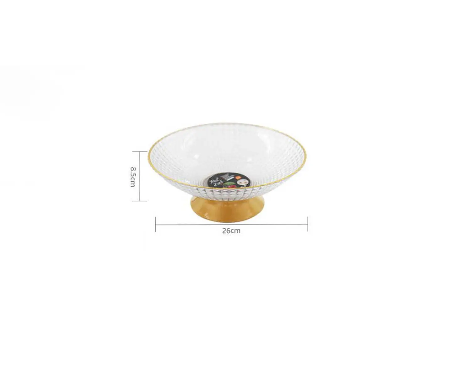 Frutera Centro De Mesa De Plástica Con Base Dorada 26cm 2