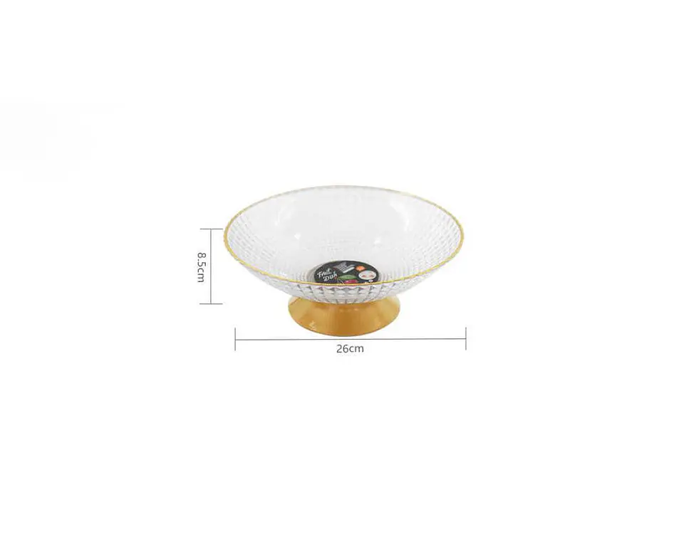 Frutera Centro De Mesa De Plástica Con Base Dorada 26cm 2