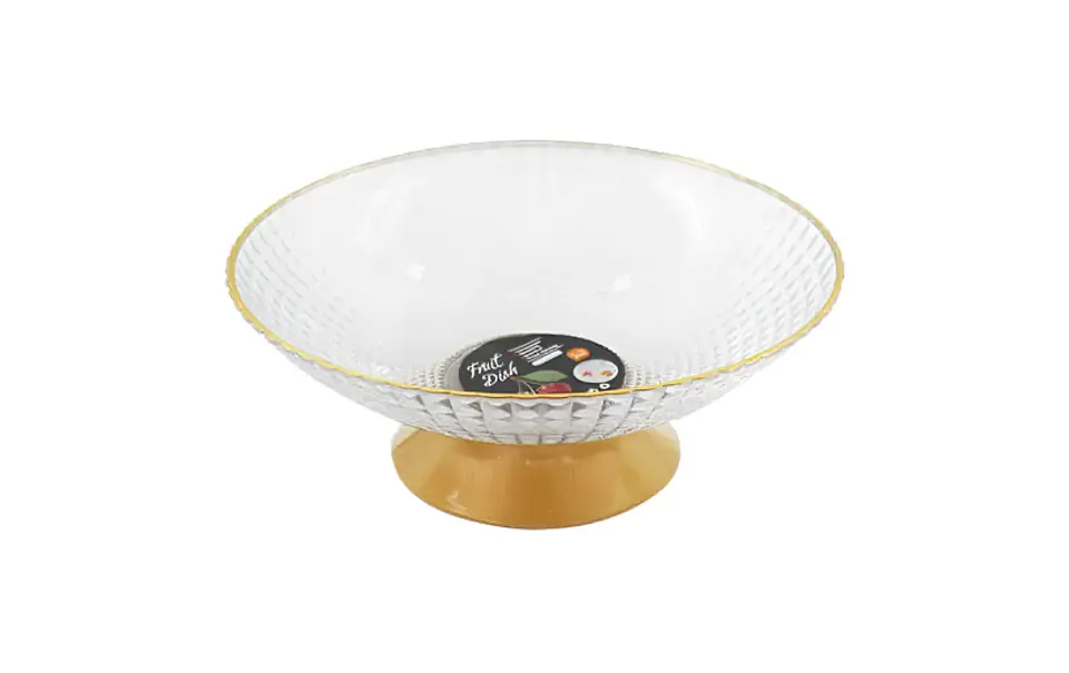 Frutera Centro De Mesa De Plástica Con Base Dorada 26cm 4