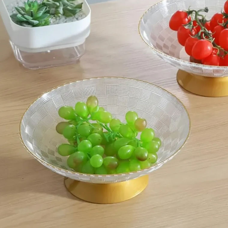 Frutera de Plástico con Borde Dorado y Pie 23cm Centro de Mesa 4