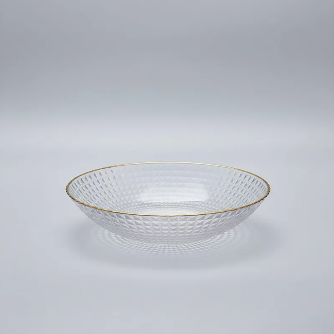 Fuente Frutero Ensaladera de Plástico con Borde Dorado 23cm 2