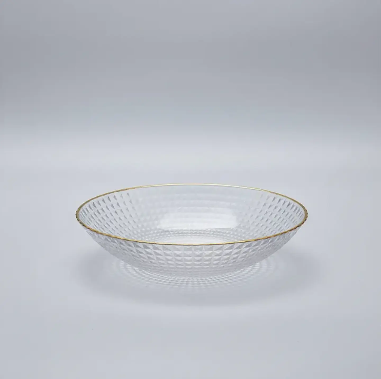 Fuente Frutero Ensaladera de Plástico con Borde Dorado 23cm 2