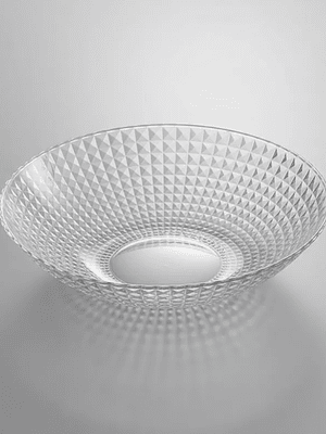 Bowl Ensaladera Frutera Plástico Transparente 23cm Diseño