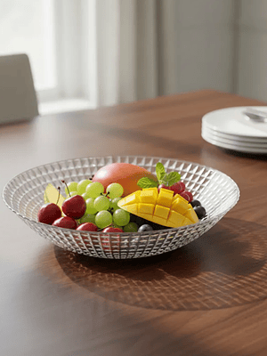 Bowl Ensaladera Frutera Plástico Transparente 23cm Diseño
