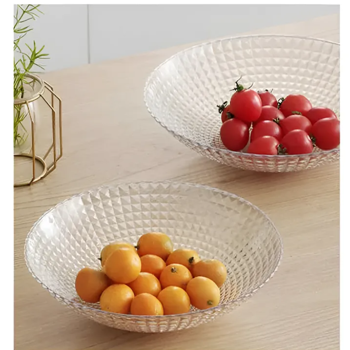 Bowl Ensaladera Frutera Plástico Transparente 23cm Diseño 7