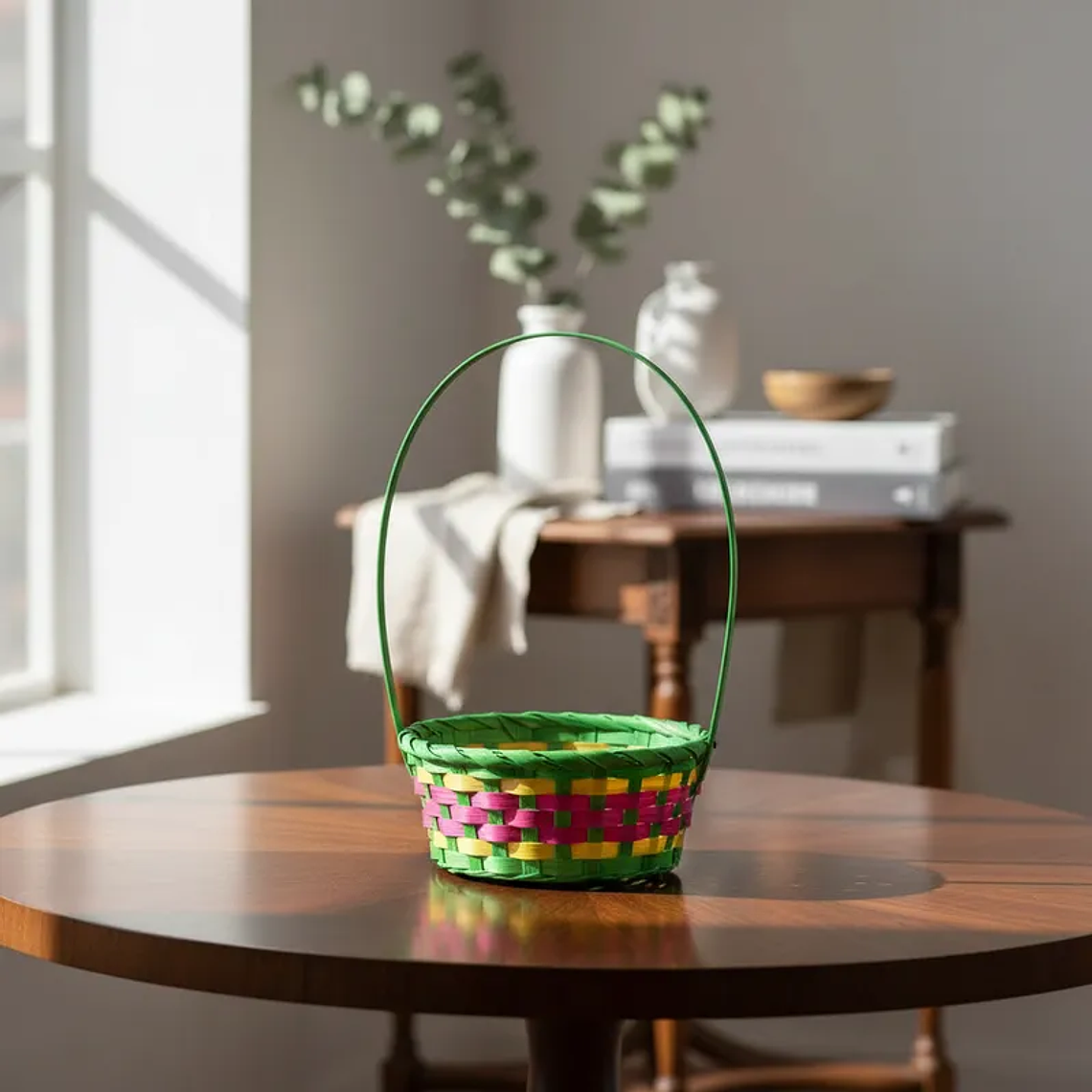 Canasta De Pascua Tejida Multicolor 16x9cm 2
