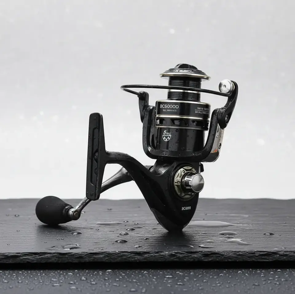 Carrete De Pesca Spinning Metálico Serie BC6000 Negro 4