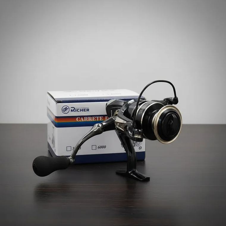 Carrete De Pesca Spinning Metálico Serie BC6000 Negro 2