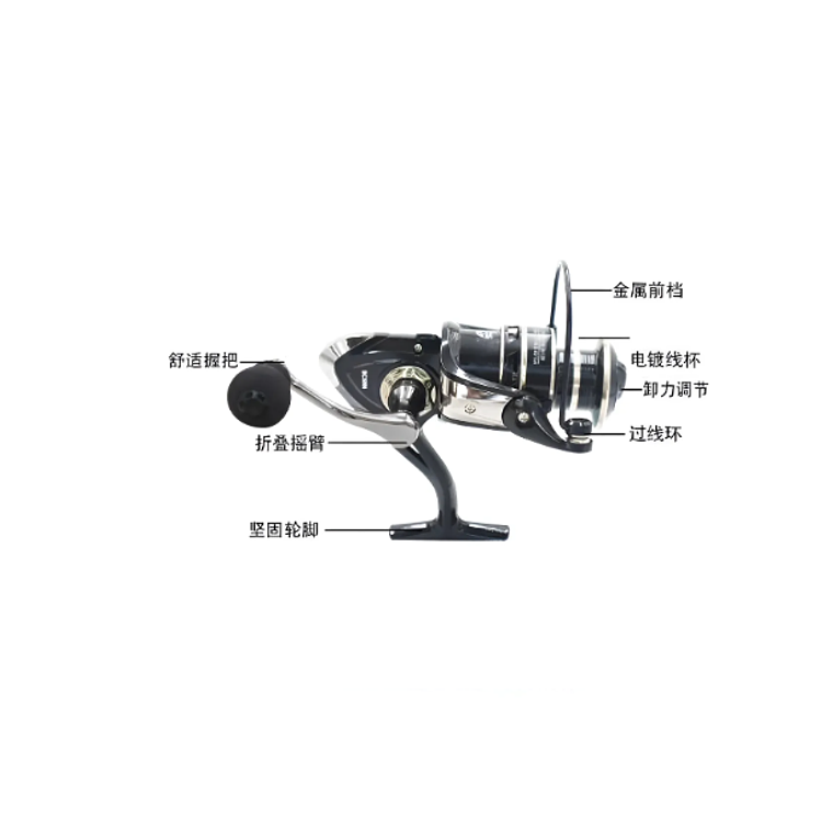 Carrete De Pesca Spinning  BC3000 Metálico Negro 6