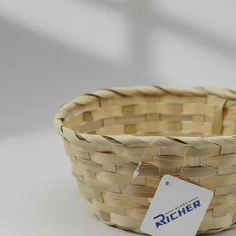 Cesta De Mimbre Redonda Pascua 20x9cm