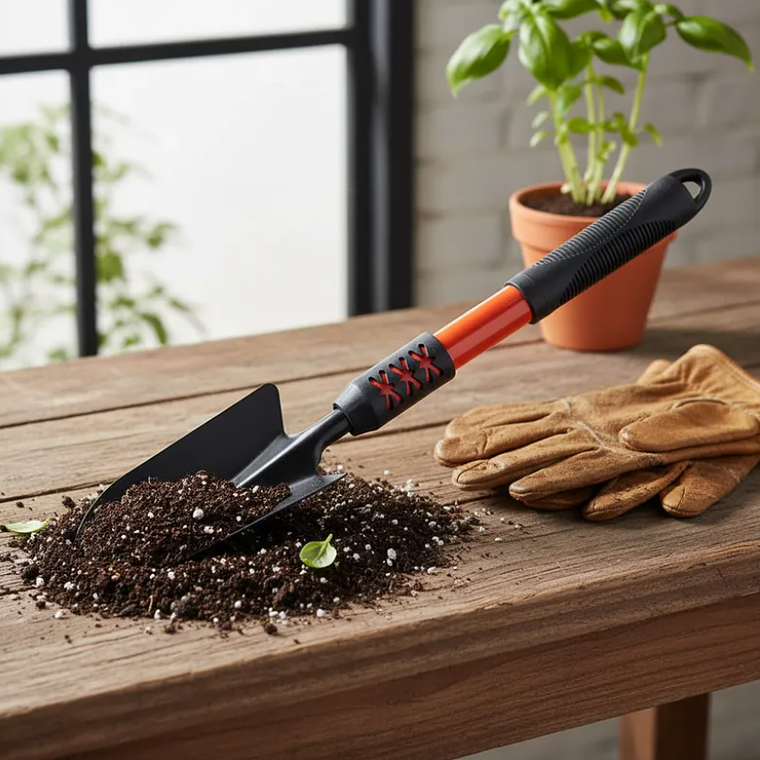 Pala De Jardín Metálica Mango Largo Ergonómico 41.5cm 5