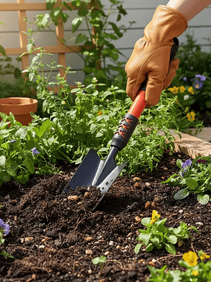 Pala De Jardín Metálica Mango Largo Ergonómico 41.5cm