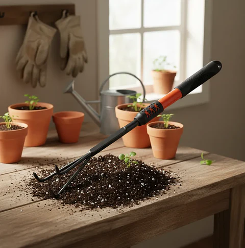Rastrillo Cultivador De Mano Para Jardín 3 Puntas 49 Cm