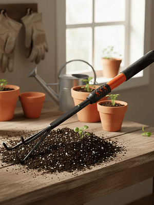 Rastrillo Cultivador De Mano Para Jardín 3 Puntas 49 Cm