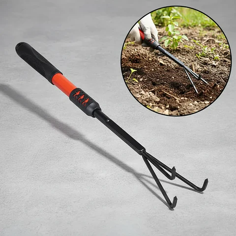 Rastrillo Cultivador De Mano Para Jardín 3 Puntas 49 Cm