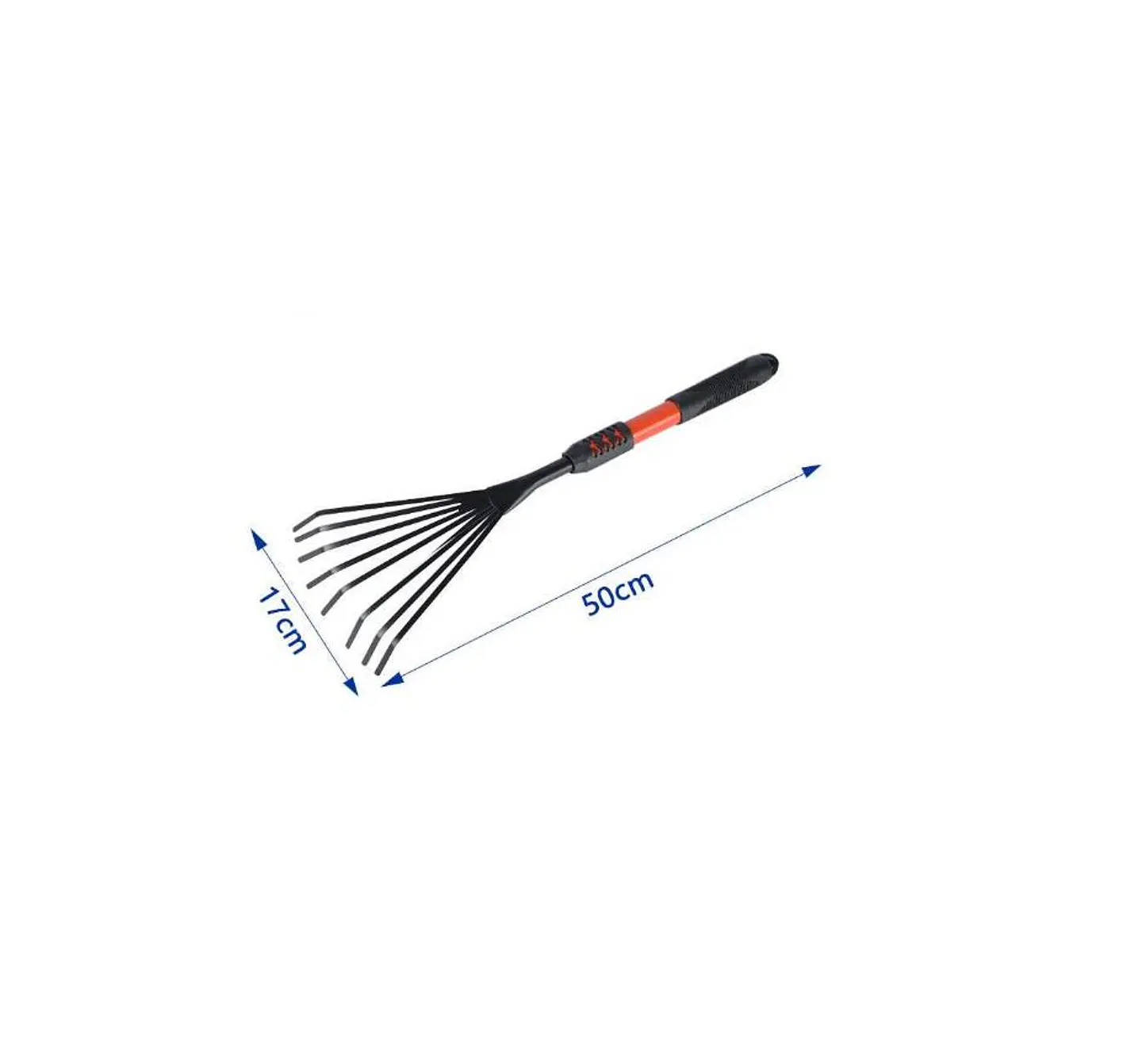 Rastrillo De Mano Para Jardín 9 Dientes Metálico 50cm 3