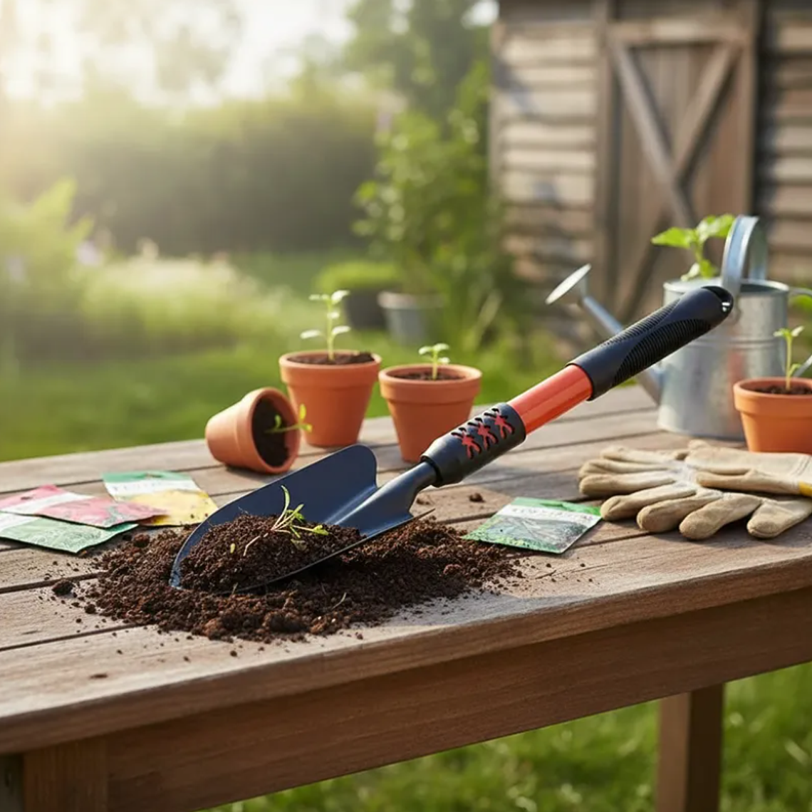 Pala de Jardín Metálica Mango Goma Ergonómico 43cm 6