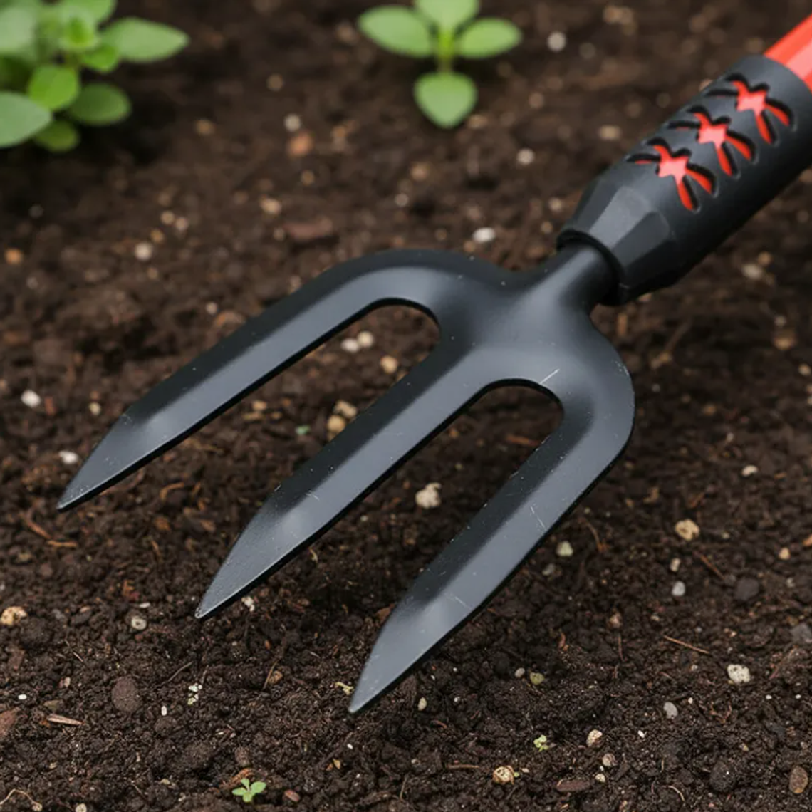 Cultivador De Mano Para Jardín 40cm Mango Ergonómico 3 Puntas 1