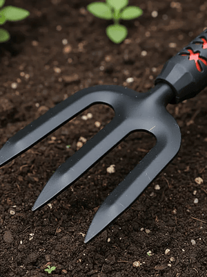 Cultivador De Mano Para Jardín 40cm Mango Ergonómico 3 Puntas