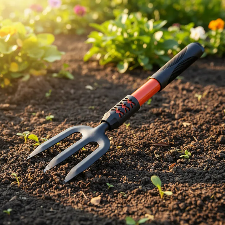 Cultivador De Mano Para Jardín 40cm Mango Ergonómico 3 Puntas 4