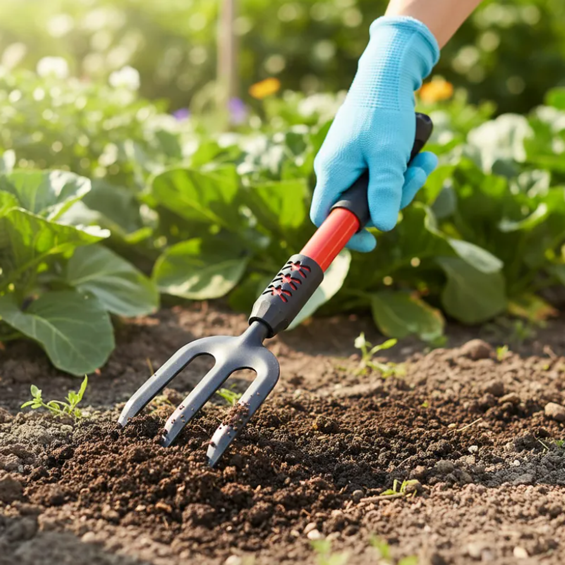 Cultivador De Mano Para Jardín 40cm Mango Ergonómico 3 Puntas 5