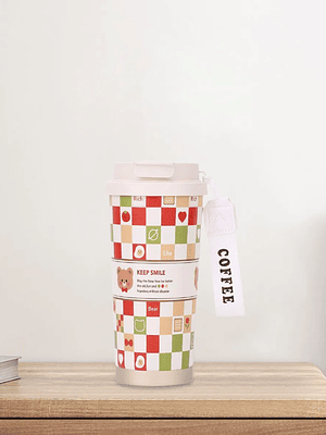 Vaso Térmico Mug Kawaii Para Café Con Tapa Y Correa Diseños