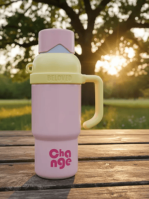 Vaso Térmico Portátil Con Asa Y Tapa Varios Colores Pastel