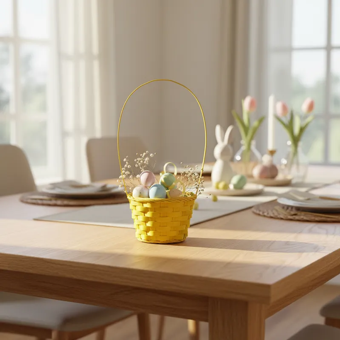 Canasta de Pascua de Mimbre 13x9.5cm. 5