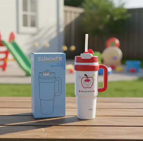 Vaso Térmico Infantil Con Asa Y Tapa Diseños Acero Inoxidable