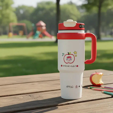 Vaso Térmico Infantil Con Asa Y Tapa Diseños Acero Inoxidable