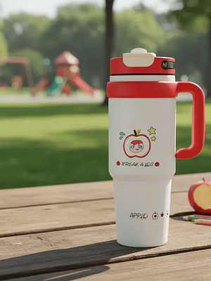 Vaso Térmico Infantil Con Asa Y Tapa Diseños Acero Inoxidable