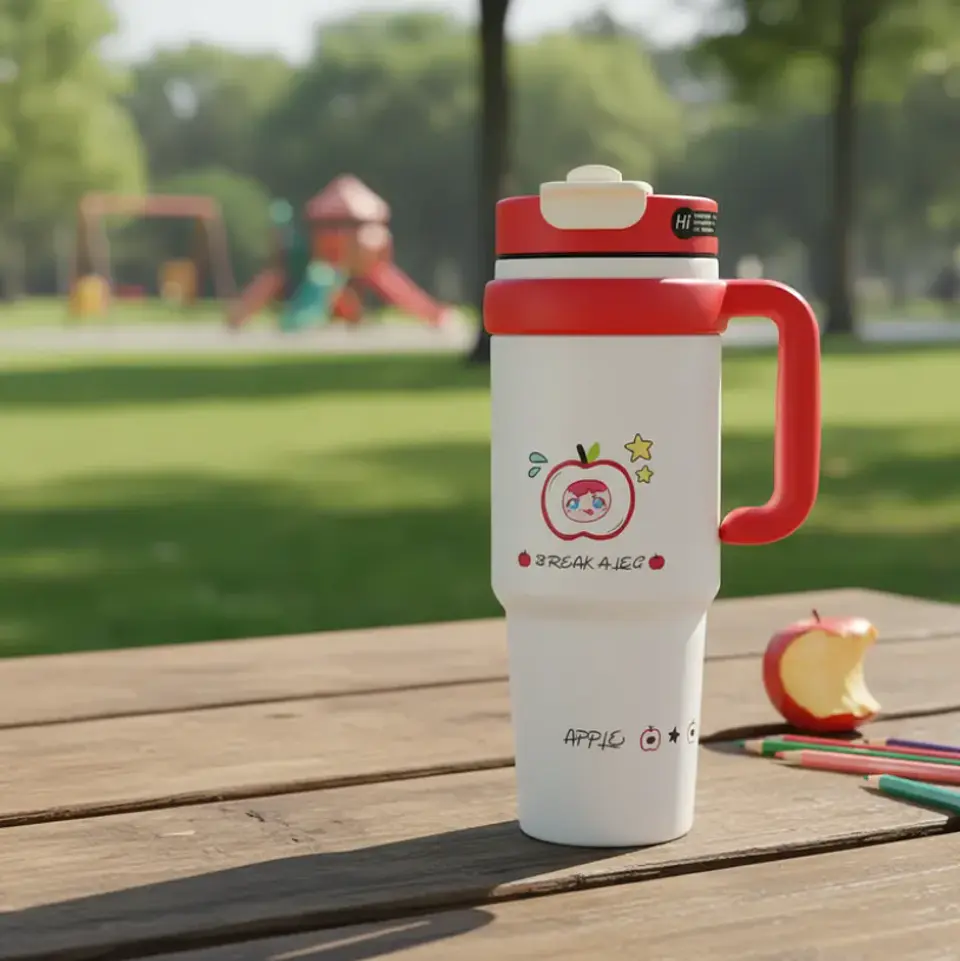 Vaso Térmico Infantil Con Asa Y Tapa Diseños Acero Inoxidable 2
