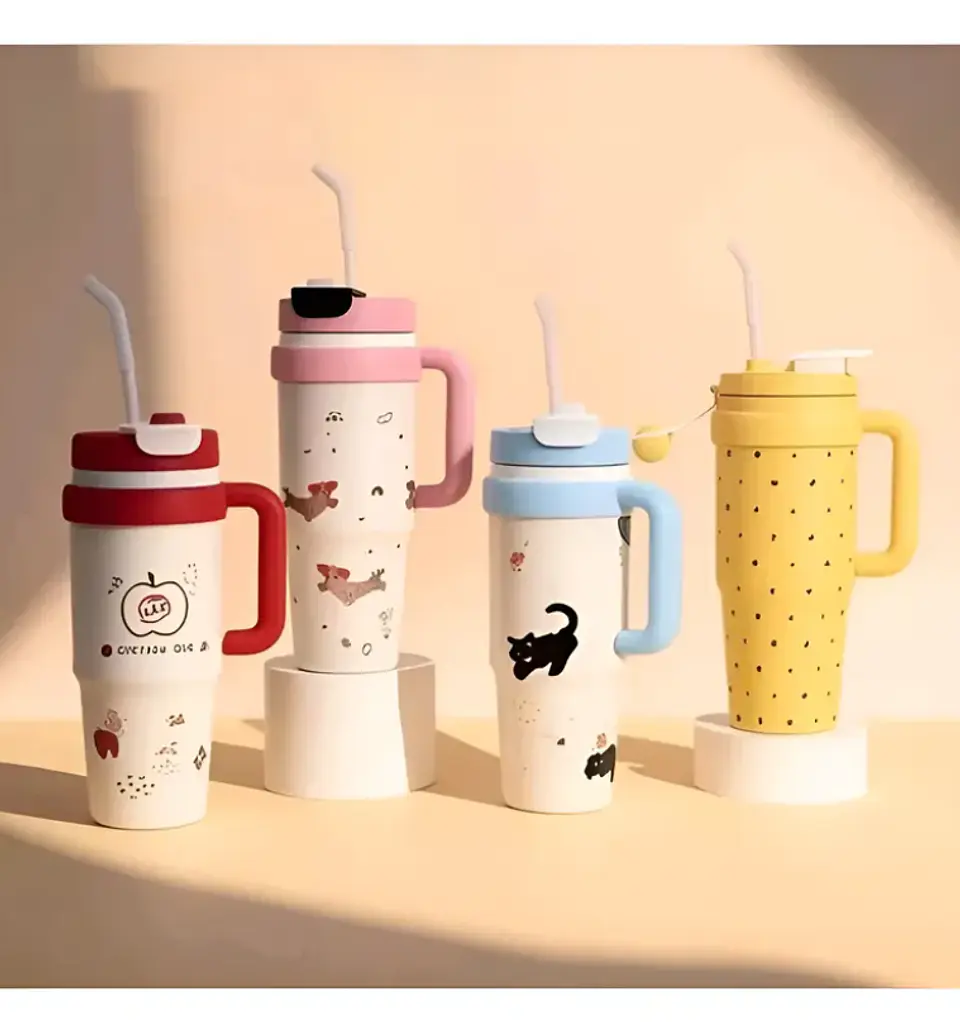 Vaso Térmico Infantil Con Asa Y Tapa Diseños Acero Inoxidable 5