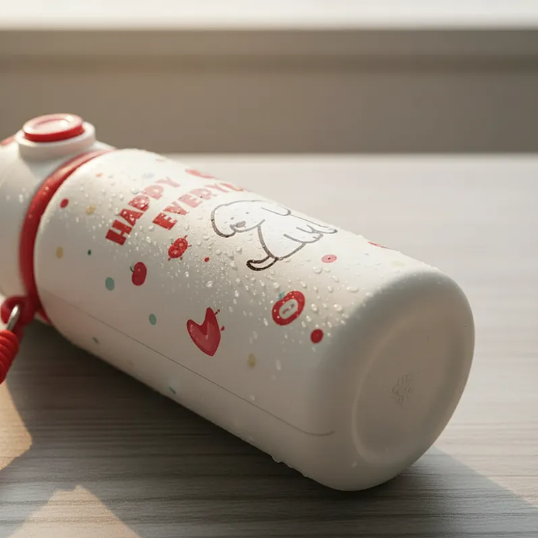 Botella Térmica Infantil Acero Inoxidable Con Bombilla Kawaii 5