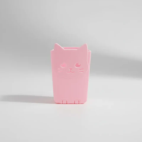 Set x 4 Portalápices Organizador Gato Kawaii 6.8x11.5cm Colores Surtidos
