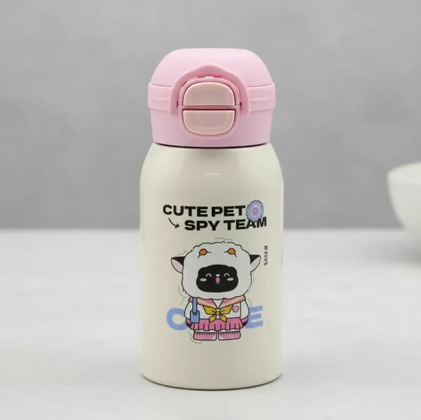 Botella Térmica Infantil Acero Inoxidable Con Funda Y Correa 1