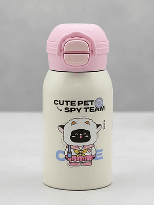 Botella Térmica Infantil Acero Inoxidable Con Funda Y Correa